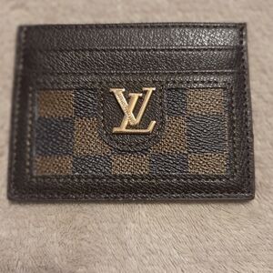 Louis Vuitton Checkered Black and Brown Card Holder